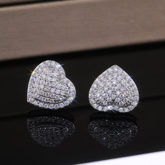 Christie Classic Dazzling Heart Stud Earrings - handfulofwoman