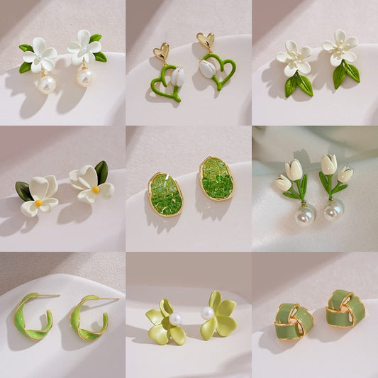 Celia Sweet Green Drop Earrings - handfulofwoman